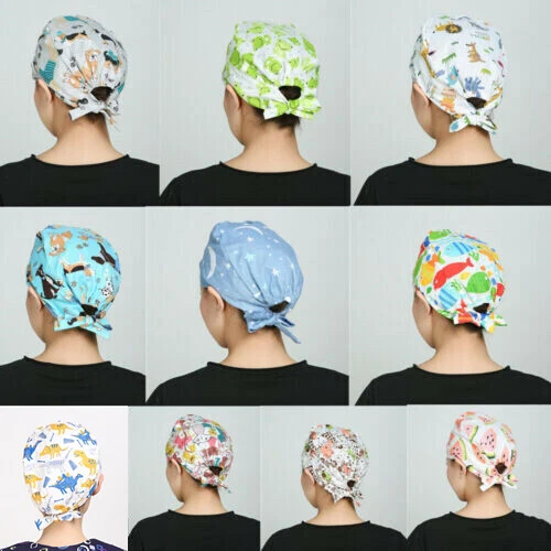 Sombrero médico clínico médico estampado quirúrgico mujeres y hombres gorra de trabajo estampado de planetas Foto 4 de 4