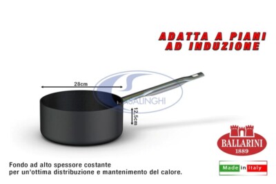 CASSERUOLA MEDIA 1 MANICO CM.28 PER INDUZIONE PENTOLA