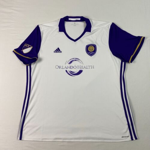 Maglietta Orlando City donna XXL 2XL bianca collo a V logo Adidas calcio maniche corte - Foto 1 di 17