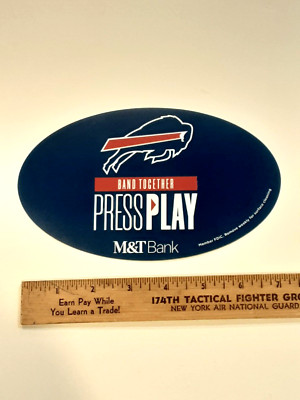 BUFFALO BILLS NFL FOOTBALL ''BAND TOGETHER PRESS PLAY'' REFRIGERATOR MAGNET
