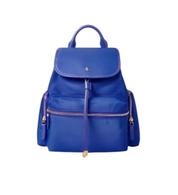 Lauren Ralph Lauren Keely Backpack Blue Purse Gold Soft  display picture 1