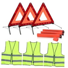 3 Pack Emergency Warning Triangles, Reflective Roadside Safety Triangle Kit
