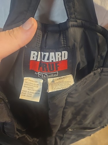 Blizzard Pruf Snow Bibs Black Nylon XLT Mens Snow Pants Overalls - Picture 2 of 5