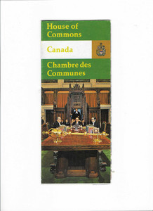 House of Commons Canada brochure 29th Parliament, 2nd cession members 1974