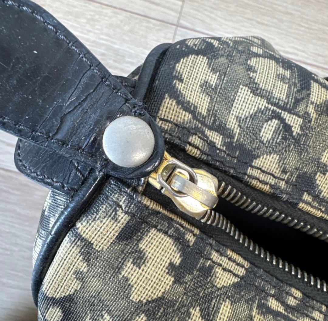 CHRISTIAN DIOR Canvas Leather Mini Boston Bag Black Oblique Hardware Vintage thumbnail 13