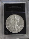 2001 US Silver Eagle $1 Gem Unc Black Bradford Slab