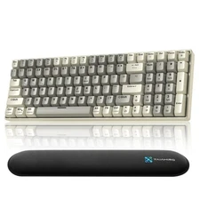 Creamy Mechanical Keyboard Wireless - 100 Keys Hot-Swappable Retro Design, Si...
