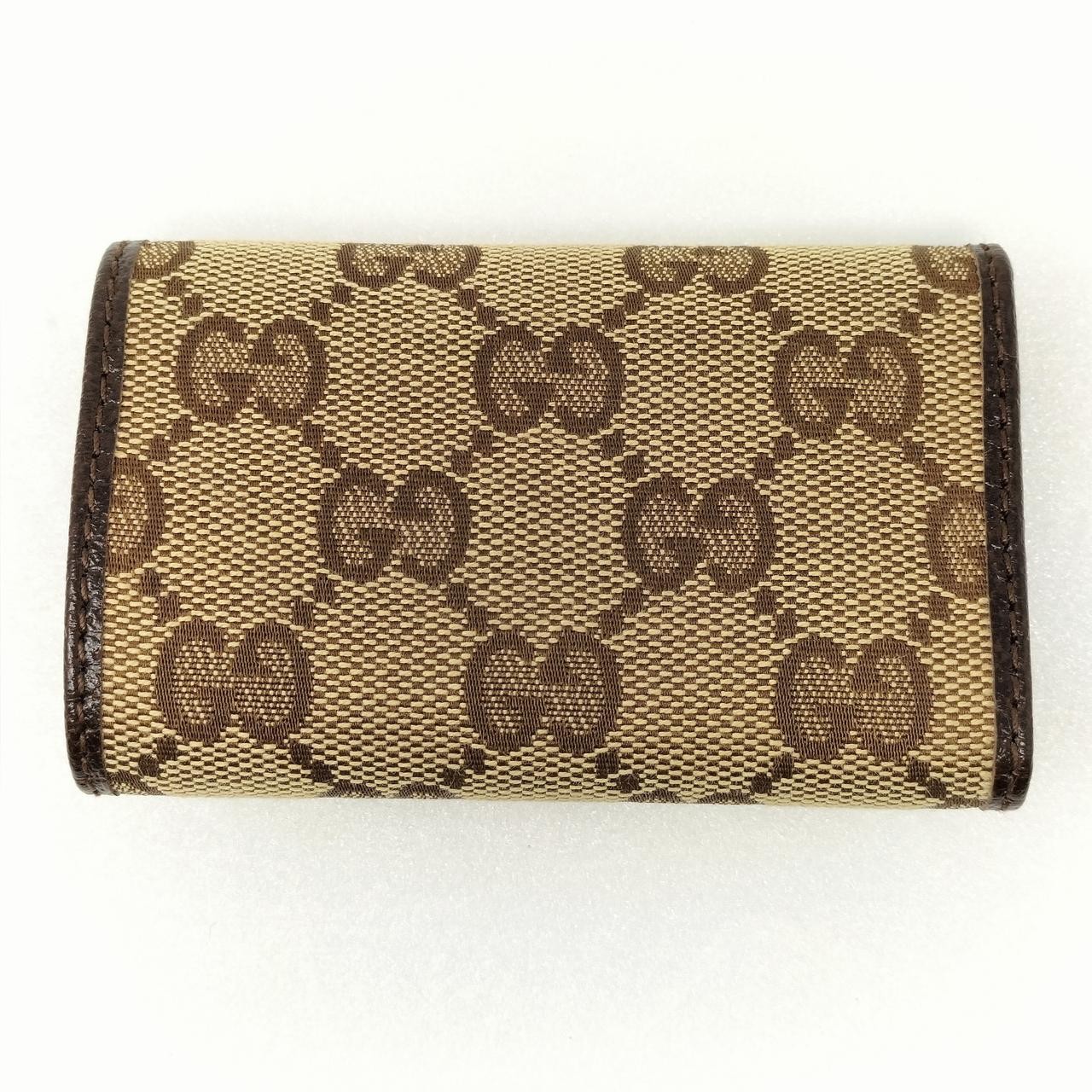 GUCCI 6 Key Case Compact Rectangular Logo Beige A… - image 4