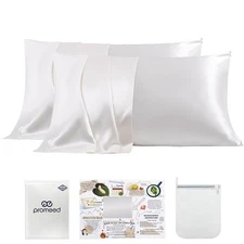 23 Momme Silk Pillowcase 2 Pack /Travel Size with Free Laundry Bag, Highest 6...