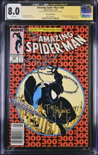 Amazing Spider-Man #300 CGC 8.0 Newsstand Todd McFarlane Signed 1st app Venom