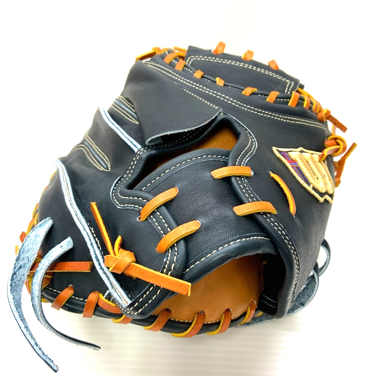 Black Rht Catcher Mitt Pro Stock Leather Japan Rare