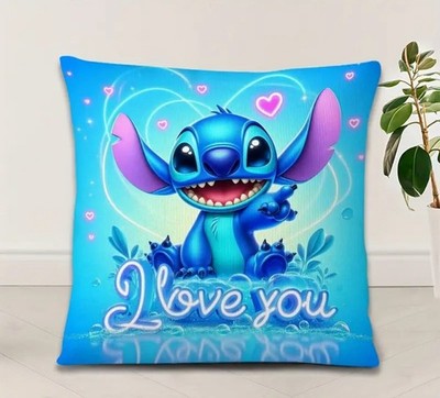 weicher Kissenbezug mit I love you Stitch-Motiv Nr. 1 45 cm x 45 cm