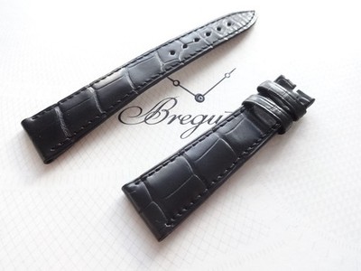 Breguet OEM Genuine Allig. strap Black light Padded 20mm New