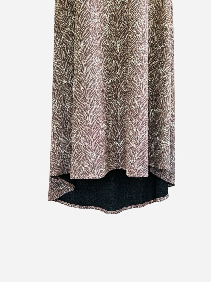 Vestido LuLaRoe Marrón Neutro Midi Alto/Bajo Cambio Para Mujer L Texturizado Floral Otoño Foto 4 de 4