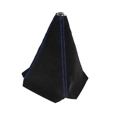 Car Shift Boot Cover, Suede Leather Shift Knob Boot Dust Cover, Black/Blue