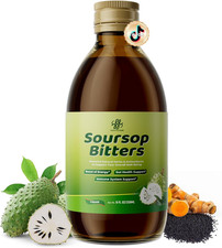 Soursop Bitters Liquid with Black Seed, Turmeric  Moringa-Pure 15 in 1 Herb Sou