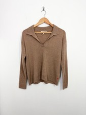 Chinti And Parker Wool Cashmere Collared Jumper Size XS Relaxed Fit Camel Brown