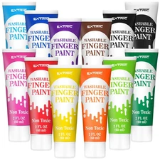Washable Finger Paint for Toddlers 1-3 – 12 Colors Washable Paint f... Fas