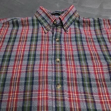 GANT Herringbone Harbor Plaid Button Down Long Sleeve Size Medium Holiday Colors