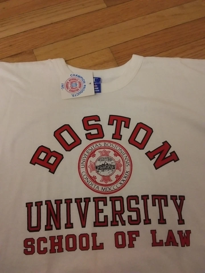 Boston Terriers NCAA Vintage 1980s Champion Blue Tag School Of Law Shirt NWT XL - Image 2 of 4
