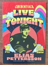 2023/24 UD Credentials Live Tonight #LT-4 ELIAS PETTERSSON Canucks. Case Hit SSP