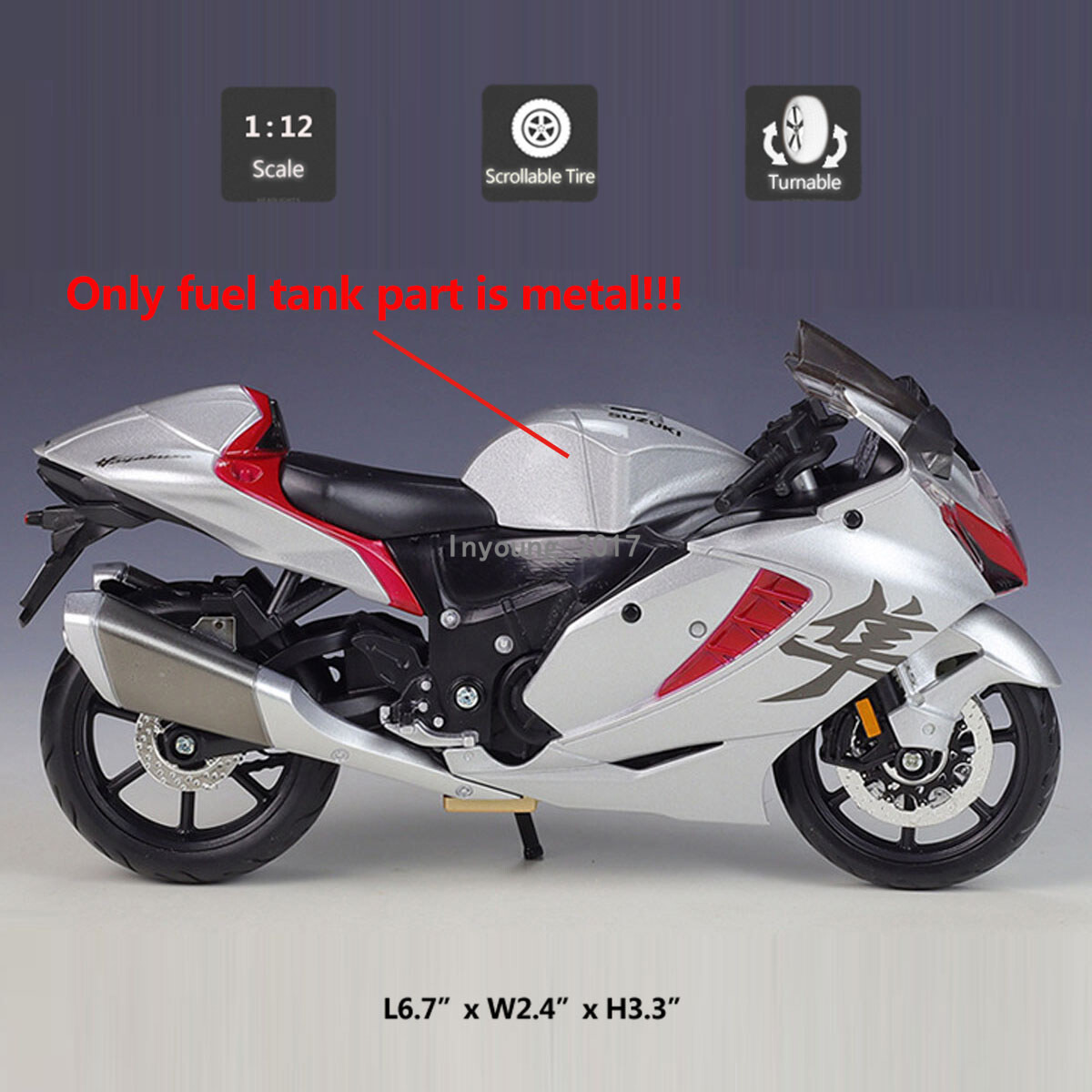 1:12 Scale 2022 Suzuki Hayabusa Motorcycle Model Diecast
