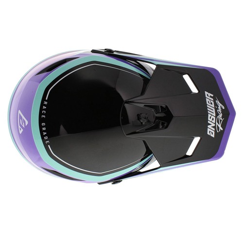 Answer AR1 MX Helmet Vivid Gloss Black Blue Purple - Size XXL - Picture 6 of 8