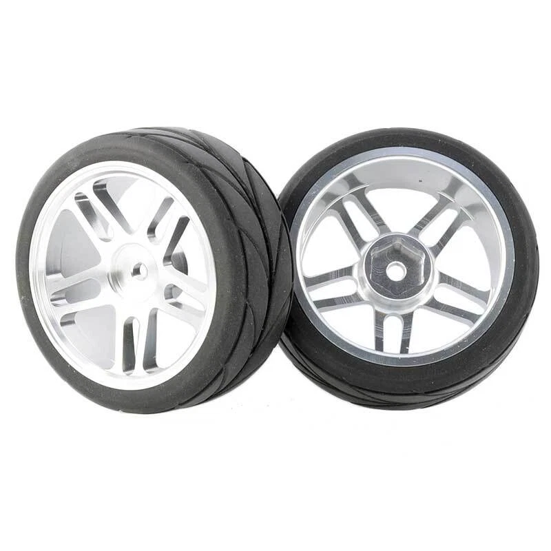 1/10Onroad Rc Car Alloy Wheels Rubber Tires For Tamiya tt01 tt02 Hpi Rs4 MST HSP - Image 4 of 4