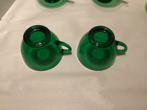 5-Vintage Anchor Hocking Forest Green Glass Punch Cups 4oz - Picture 7 of 13