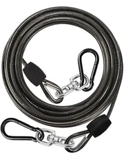 Heavy-Duty Dog Tie-Out Cable - 20FT Extra Strong Wire Cable for Large Pets Up...