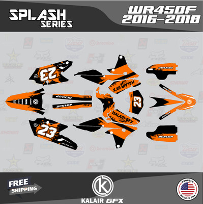 Graphics Kit for Yamaha WR450F 2016 2017 2018 Splash Series - Orange