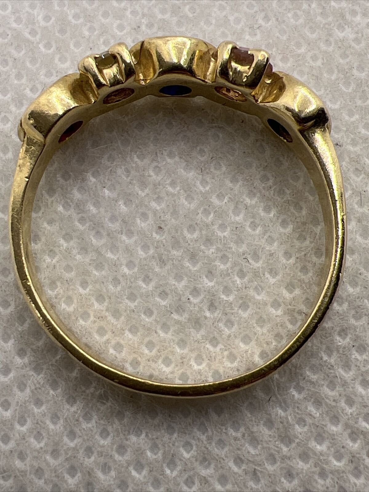 Solid 14K Yellow Gold Created Ruby & Sapphire Mul… - image 5