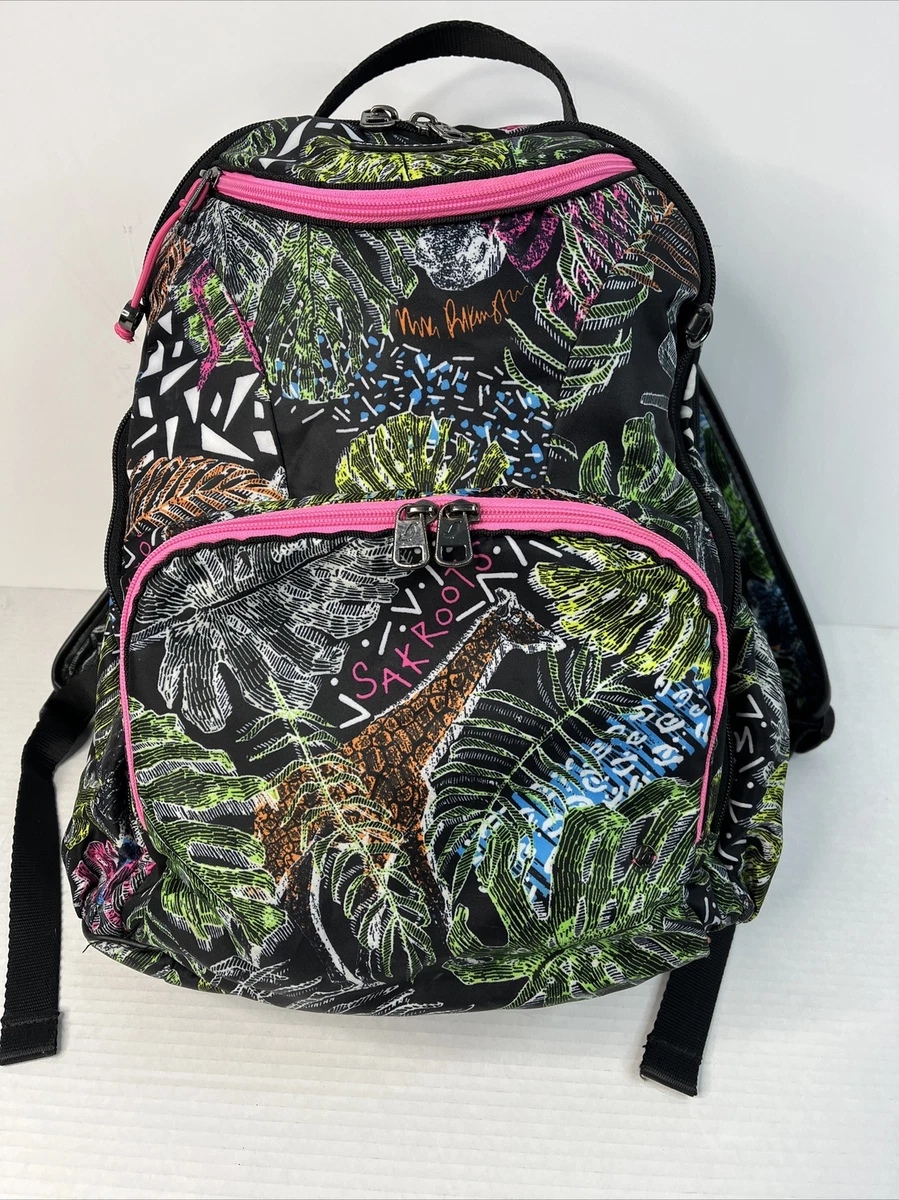Sakroots Canvas Backpack Olive Green Spirit Desert Floral Print Laptop Bag Sakroots backpack small_town_life - Gem main image 4