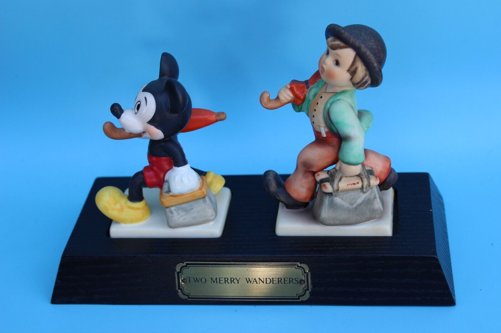 RARE Goebel Hummel Disney Mickey Mouse Two Merry Wanderer Signed Box