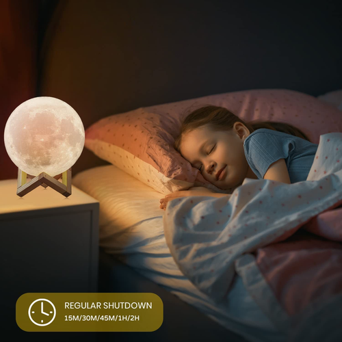 Moon Lamp 2023 Upgrade 128 Colors with Timing- 3D Printing Moon Night Light for - Picture 4 of 12