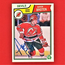 Autographed Aaron Broten 1983 O-Pee-Chee Card 227 A7