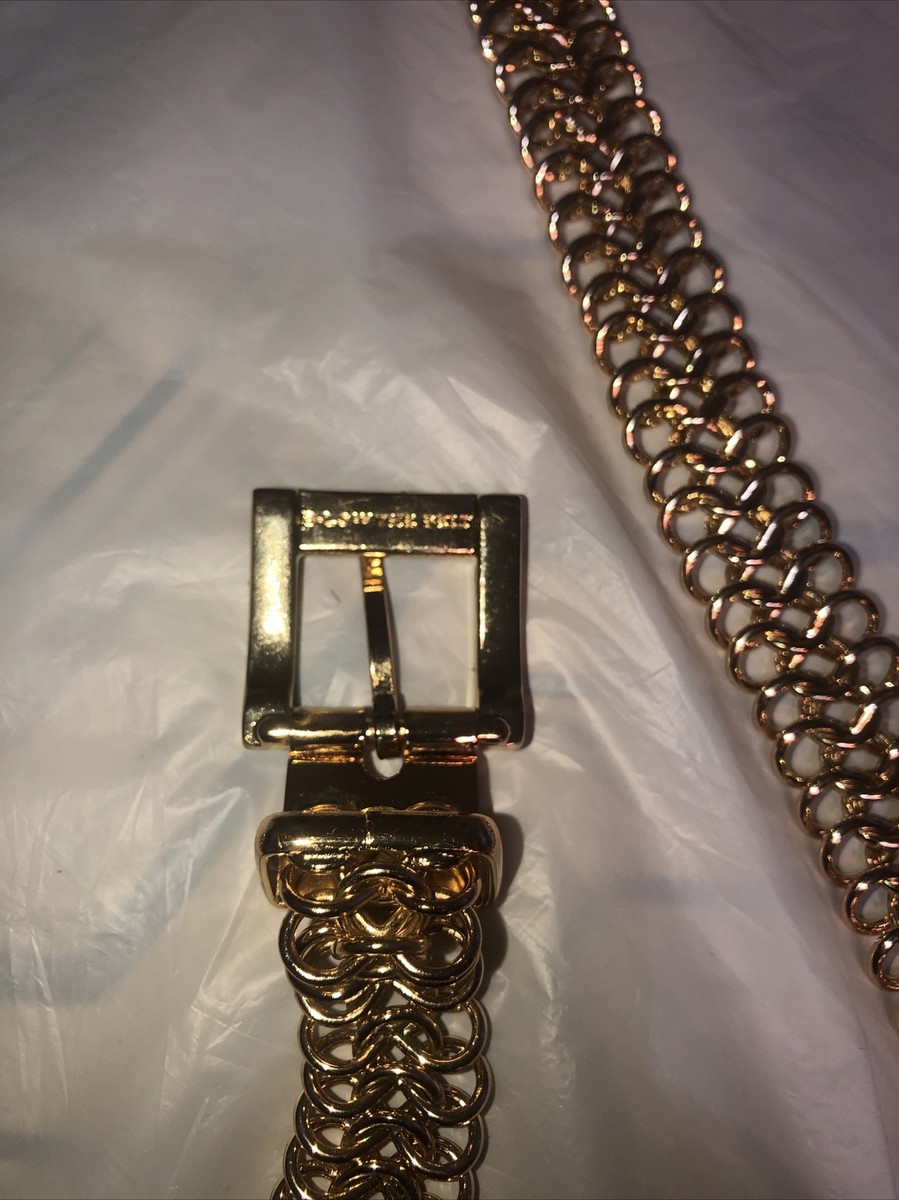 B-Low The Belt Womens Gold Chain Buckle Belt Sz M-Xl 1” Wide  display picture 1
