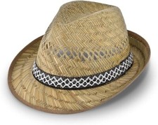 Cappello in paglia Alpino naturale per estate in spiaggia Tg 56 58 60 made Italy