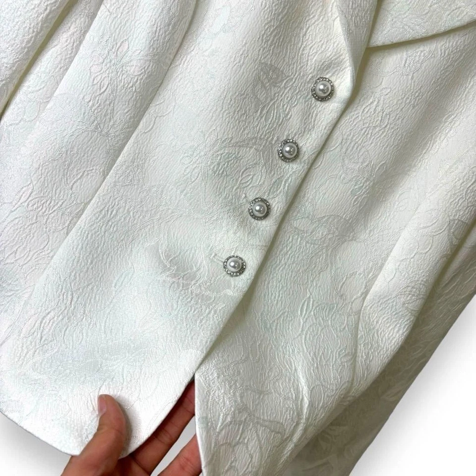 Blazer formal de boda Preston & York blanco floral perla estrás nuevo con etiquetas - talla 12 Foto 4 de 4