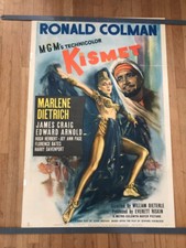 KISMET linen backed poster 1944  Ronald Colman & Marlene Dietrich