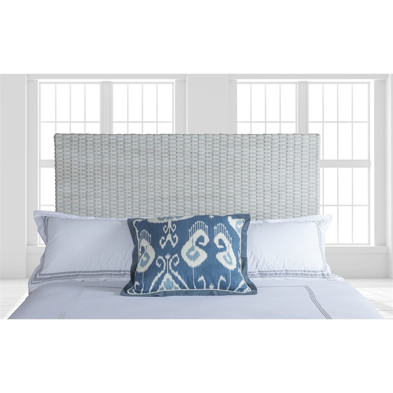 Panama Jack Driftwood Cool White Wicker / Rattan Woven King Headboard