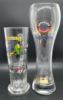 Set of 2! Erdinger Beer Glass 0,5L Original Germany Beer Glass Bar ware