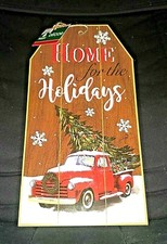 New  Christmas Glittery "Home for the Holidays" Wall HANGING sz 13.5" X 7" NWT