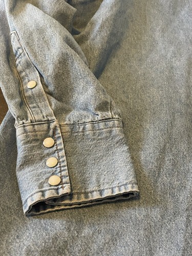 Vintage Wrangler Denim Shirt Pearl Snap Button Up Size XXL - Picture 12 of 12