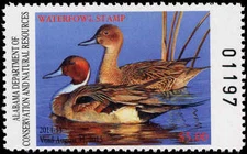 ALABAMA #36 2014 STATE DUCK STAMP PINTAIL by Jim Denney