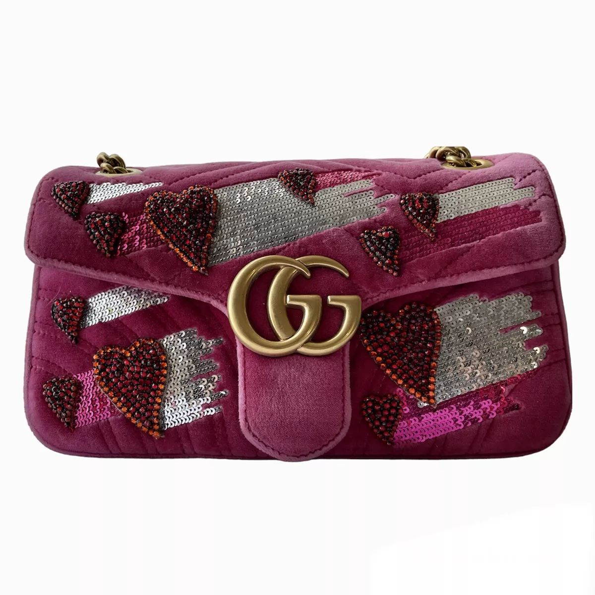 Gucci velvet 2025 bag pink