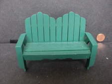 DOLLHOUSE ADIRONDACK SETTEE- GREEN