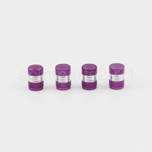 4X Aluminum Purple Motorcycle Tire Valve Stem/Wheel Dust Cover Caps Universal - Picture 2 of 2