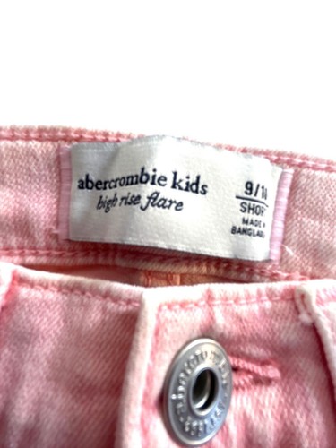 Abercrombie Kids Girls Jeans Size 9/10 Short Pink Flare High Rise NWT - Picture 3 of 7