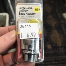 Danco 36116E Large Dishwasher Snap Adapter 2/9H 15/16" 27 Thread